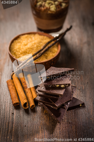 Image of Baking ingredients with chocolate