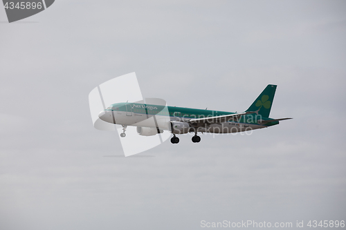 Image of ARECIFE, SPAIN - APRIL, 15 2017: AirBus A320 of Aer Lingus ready