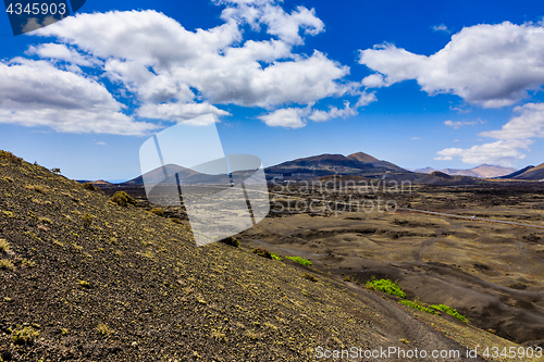 Image of Beautiful colors in the volcanic landscape of Lanzarote.