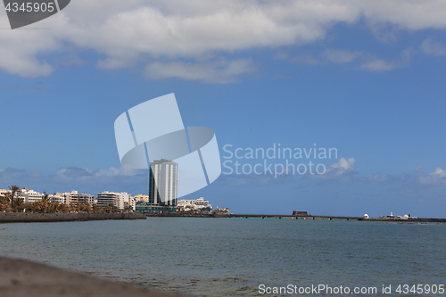 Image of View of the tallest building in the capital Arrecife on Lanzarot