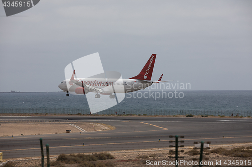 Image of ARECIFE, SPAIN - APRIL, 15 2017: Boeing 737 - 800 of Corendon.co