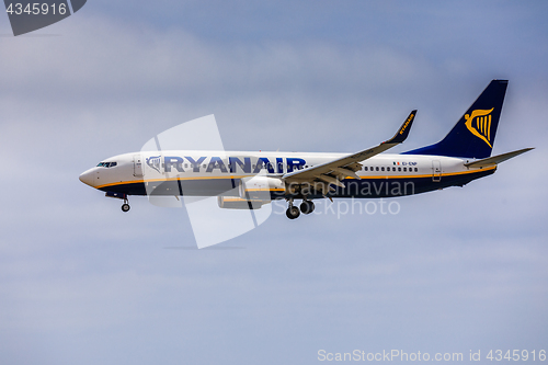 Image of ARECIFE, SPAIN - APRIL, 15 2017: Boeing 737-800 of RYANAIR with 