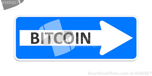 Image of german one way sign with the word bitcoin