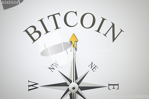 Image of compass with the word bitcoin