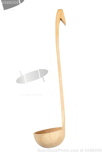 Image of Wooden ladle on white