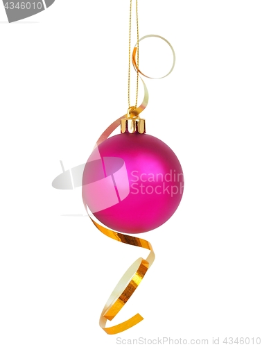 Image of Christmas bauble with ribbon