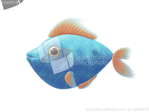 Image of turquoise comic fish