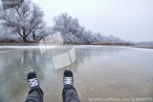 Image of Skating on a lake