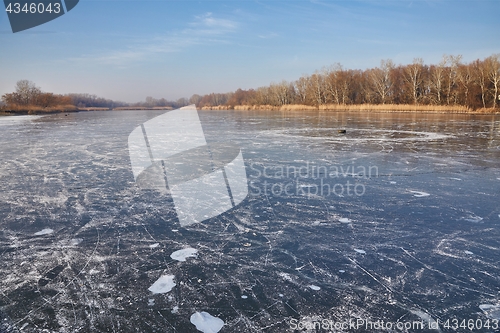 Image of Frozen lake surface