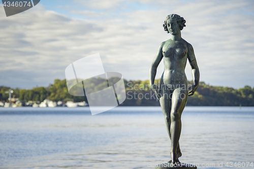 Image of female statue at the city hall of Stockholm