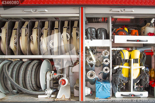 Image of Inside of a fire truck 