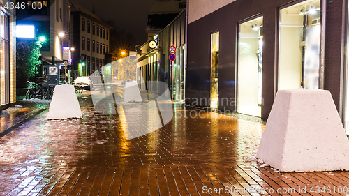 Image of Illuminated Streets with protection Bollards