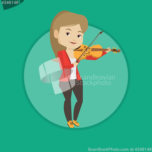 Image of Woman playing violin vector illustration.