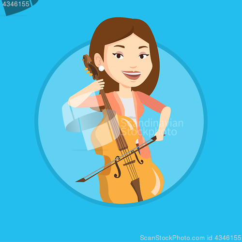 Image of Woman playing cello vector illustration.