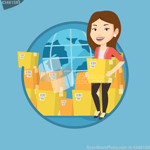 Image of Business worker of international delivery service.