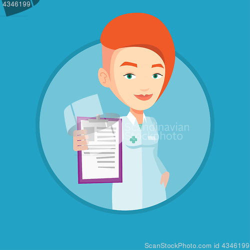 Image of Doctor with clipboard vector illustration.