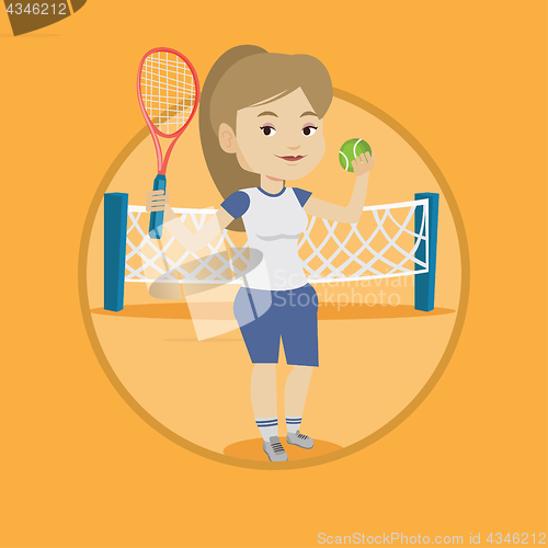 Image of Female tennis player vector illustration.