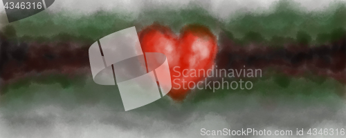 Image of digital painted heart