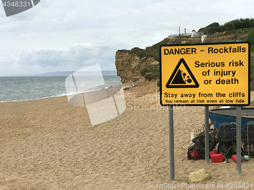 Image of Danger of Rockfalls Sign
