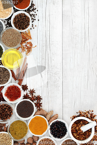 Image of Spice and Herb Abstract Border