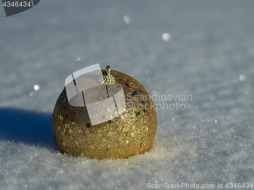 Image of christmas balls decoration in snow