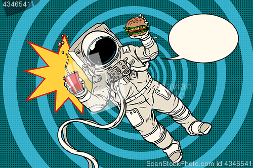 Image of Pop art astronaut street food