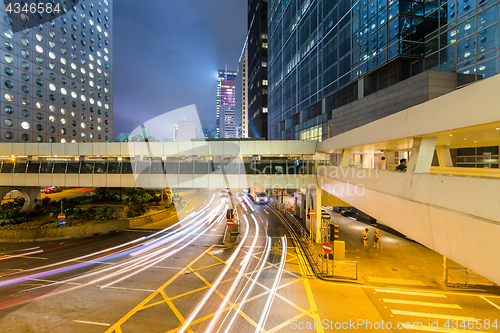 Image of Hong Kong traffic at night