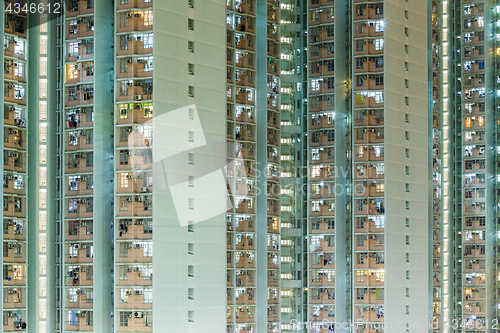 Image of Building facade at night