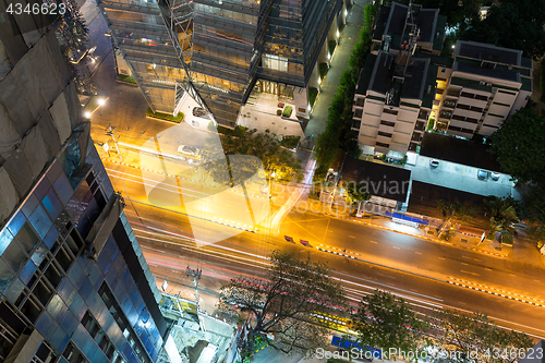 Image of City at night from top