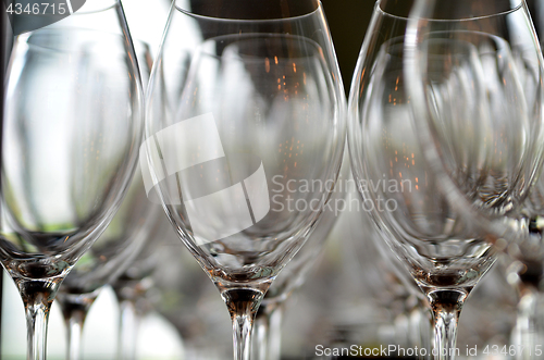 Image of Glass glasses for wine standing on the table