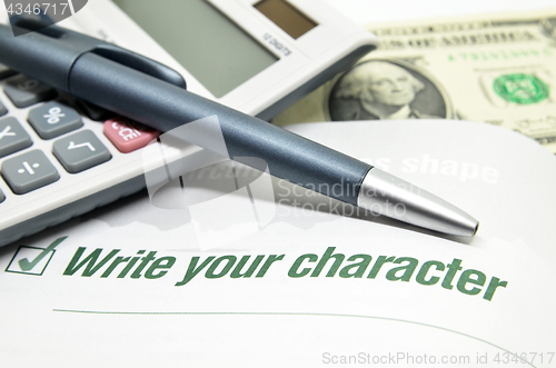 Image of Write your character