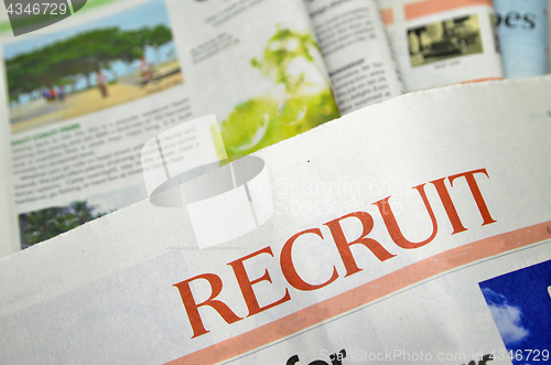 Image of Recruit words on newspaper 