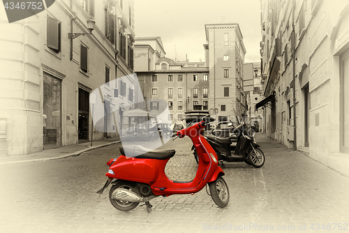 Image of Motorbike on roman street