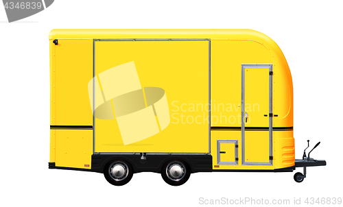 Image of 3D illustration of yellow food truck