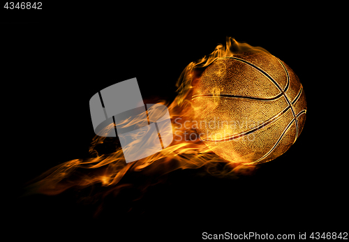 Image of fiery basketball ball