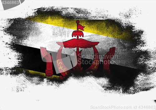 Image of Brunei flag painted with brush