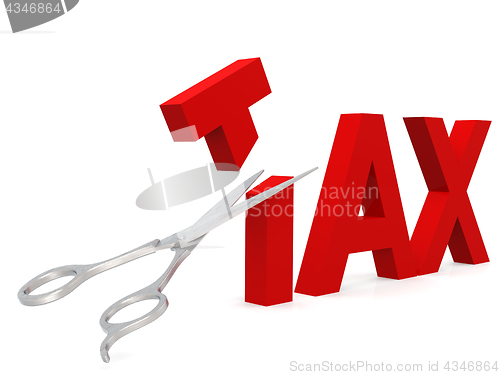 Image of Cut tax with scissor isolated on white