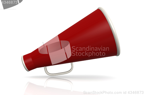 Image of Red megaphone isolated on white