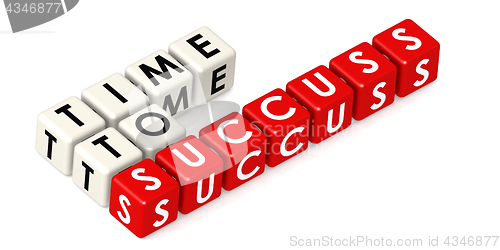 Image of Time to success buzzword in red and white