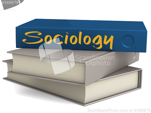 Image of Hard cover blue books with Sociology word