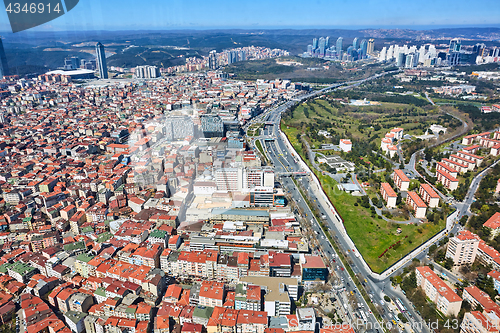 Image of Istanbul, Turkey - 3 April, 2017: Arial view Levent Business District.