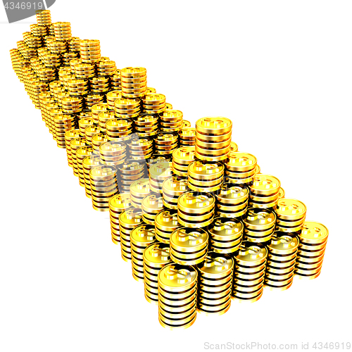 Image of pyramid from the golden coins. 3d illustration