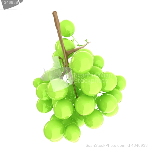 Image of Healthy fruits Green wine grapes isolated white background. Bunc