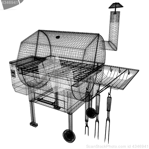 Image of BBQ grill. 3d illustration