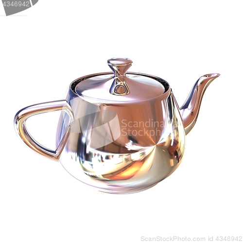 Image of Chrome Teapot. 3d illustration