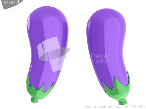 Image of Fresh Eggplant vegetable isolated icon. Eggplant for farm market