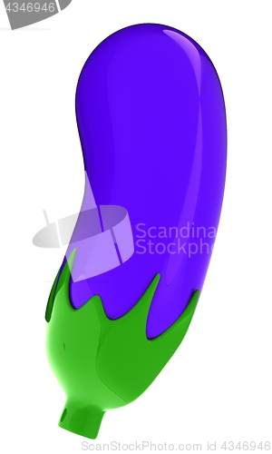 Image of Eggplant icon. 3d illustration