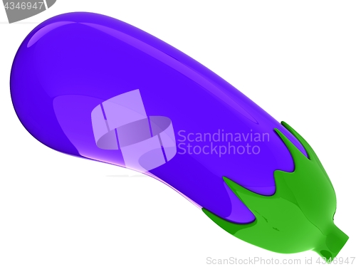 Image of Eggplant icon. 3d illustration