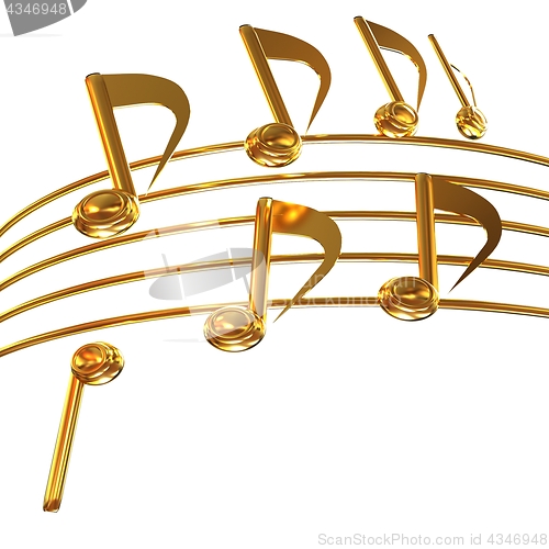 Image of music notes  background. 3D illustration