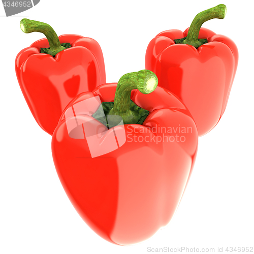 Image of Red bulgarian pepper. 3d illustration